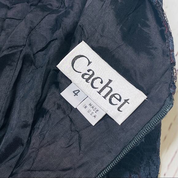 Cache vintage navy fit and flare lace beaded bodice - Picture 8 of 10